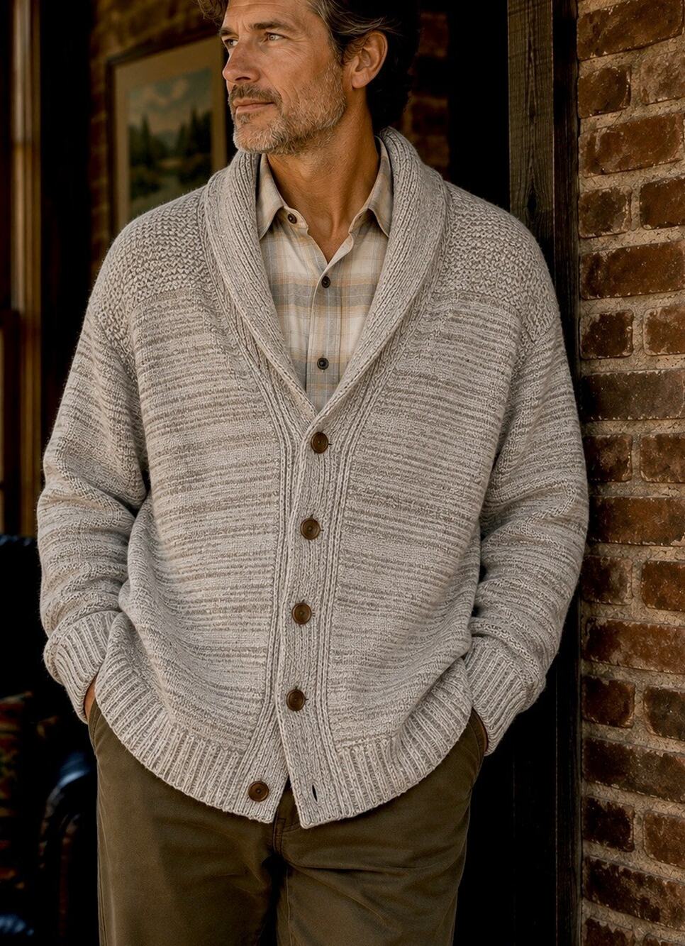 Treasure & Bond Knit Button Front Cardigan Sweater Sz 2XL Gnarled Shawl Collar